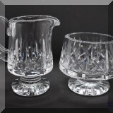 G02. Waterford Crystal cream and sugar. 